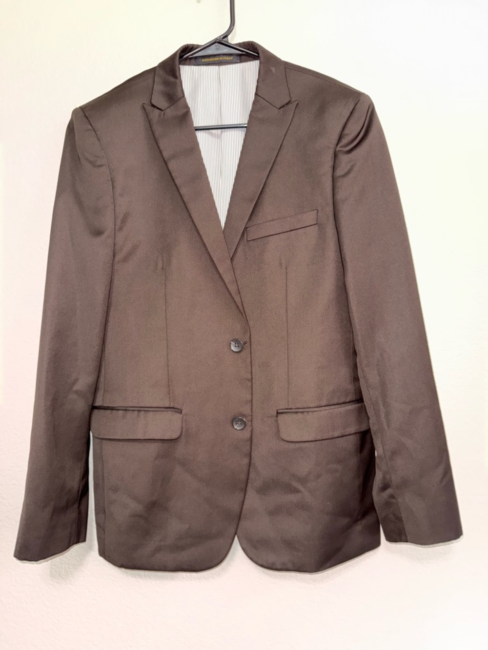 Men's Porto Filo Dk Coffee Two-Button Notch Lapel Blazer made in Italy - Picture 2 of 11